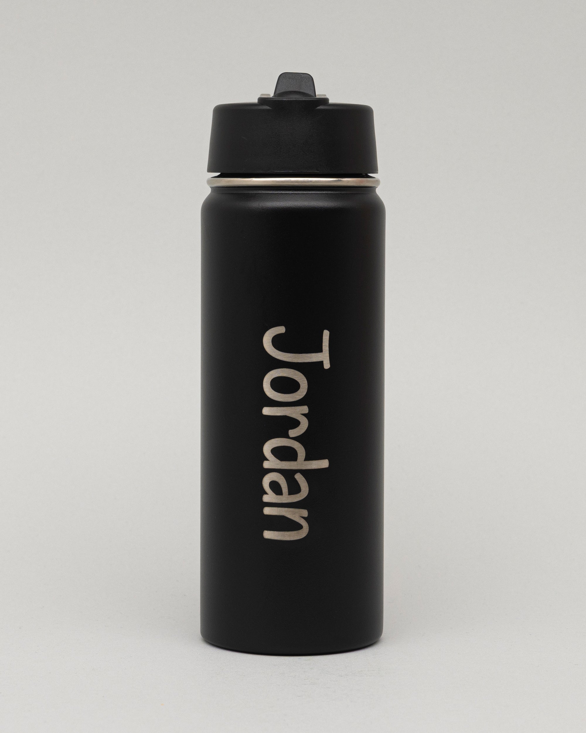 Black Hydra Straw — Personalised Stainless Steel Flip Straw Bottle (18oz / 22oz / 32oz)