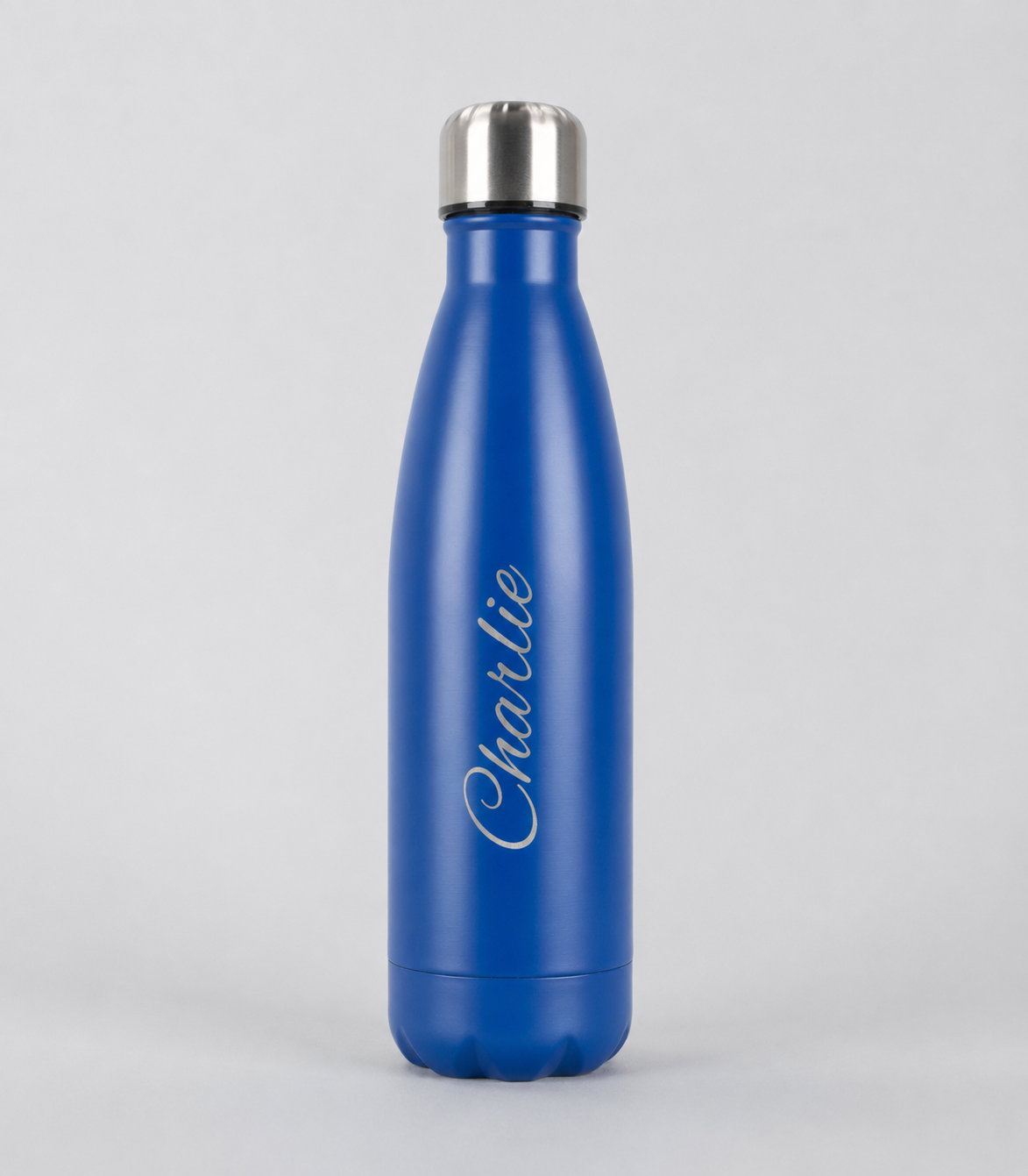 Personalised Stainless Steel Cola Shape Water Bottle - 500ml - Navy