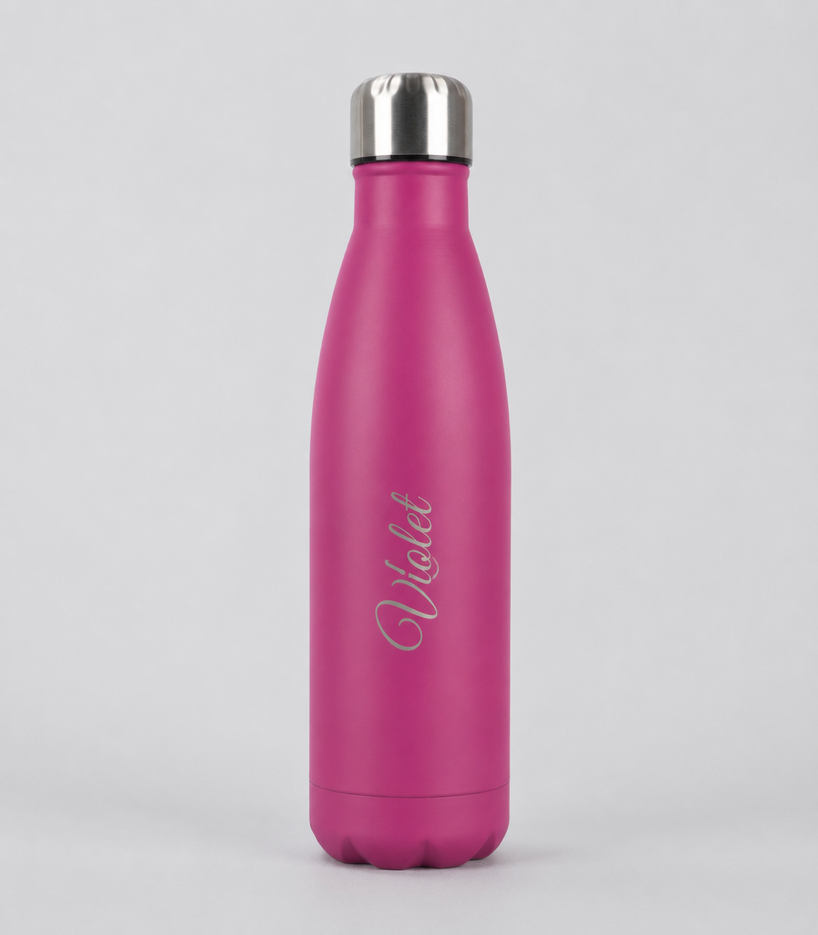 Personalised Stainless Steel Cola Shape Water Bottle - 500ml - Cerise