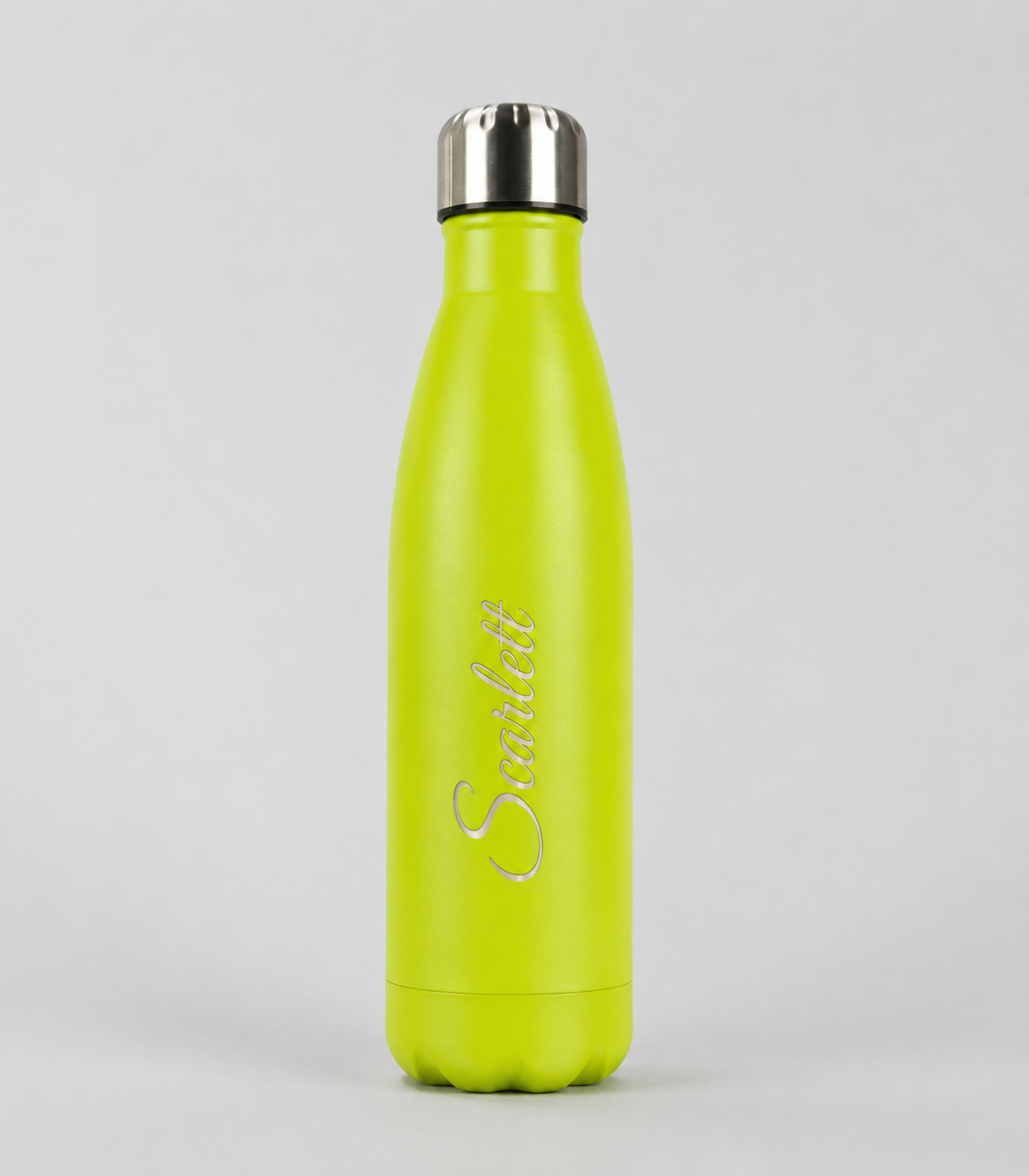 Personalised Stainless Steel Cola Shape Water Bottle - 500ml - Green