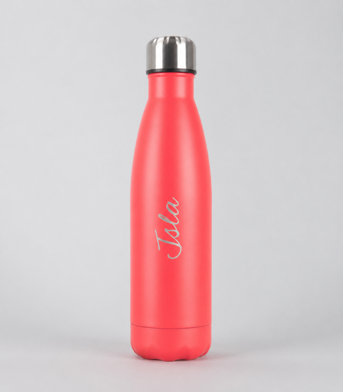 Personalised Stainless Steel Cola Shape Water Bottle - 500ml - Hot Pink