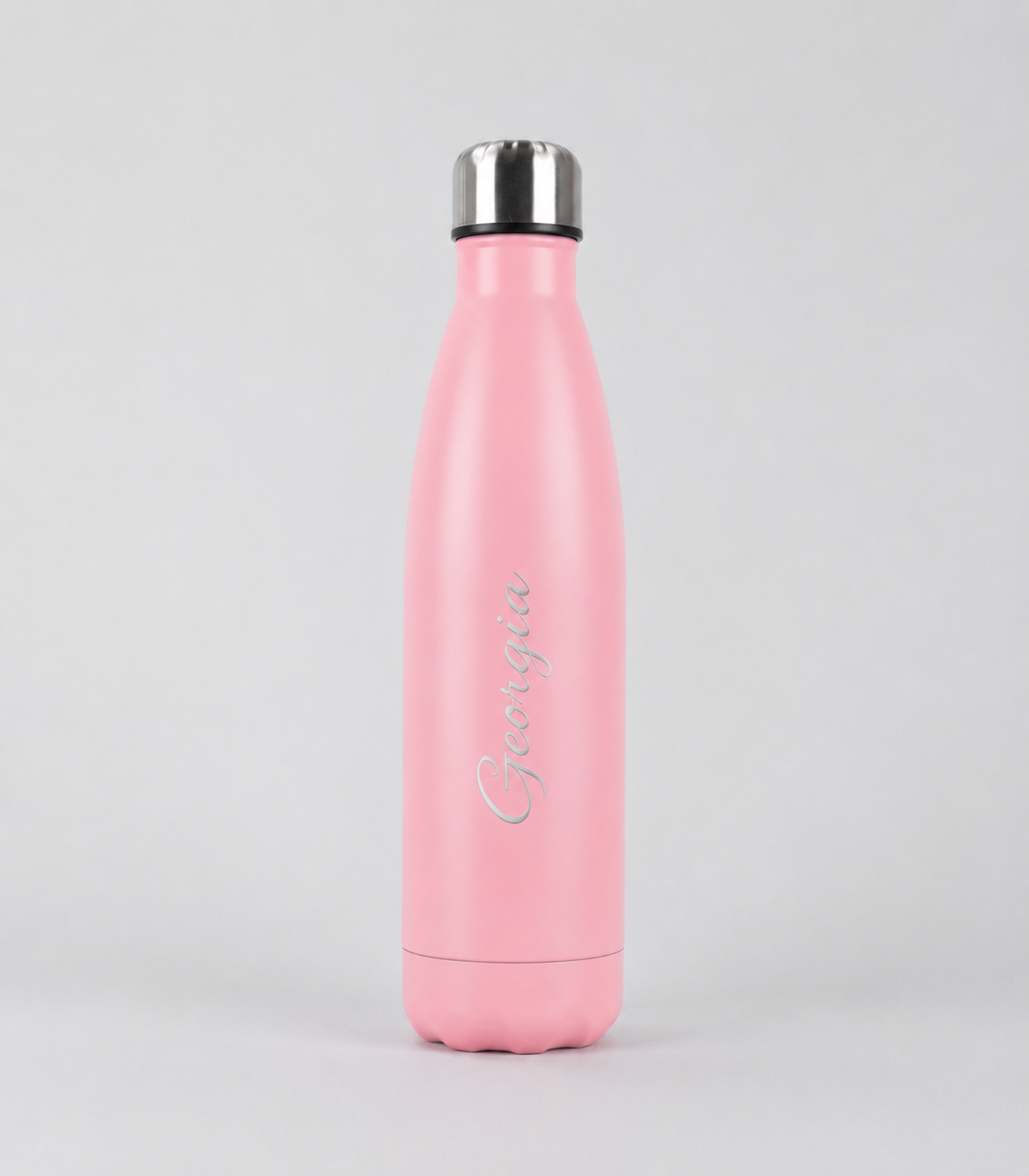 Personalised Stainless Steel Cola Shape Water Bottle - 500ml - Pink