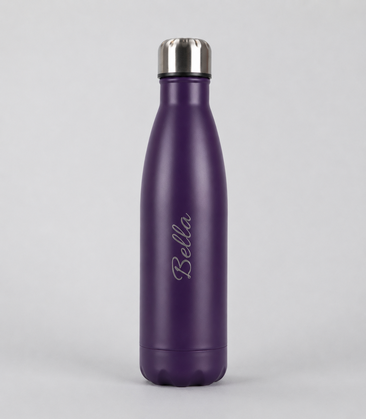 Personalised Stainless Steel Cola Shape Water Bottle - 500ml - Plum