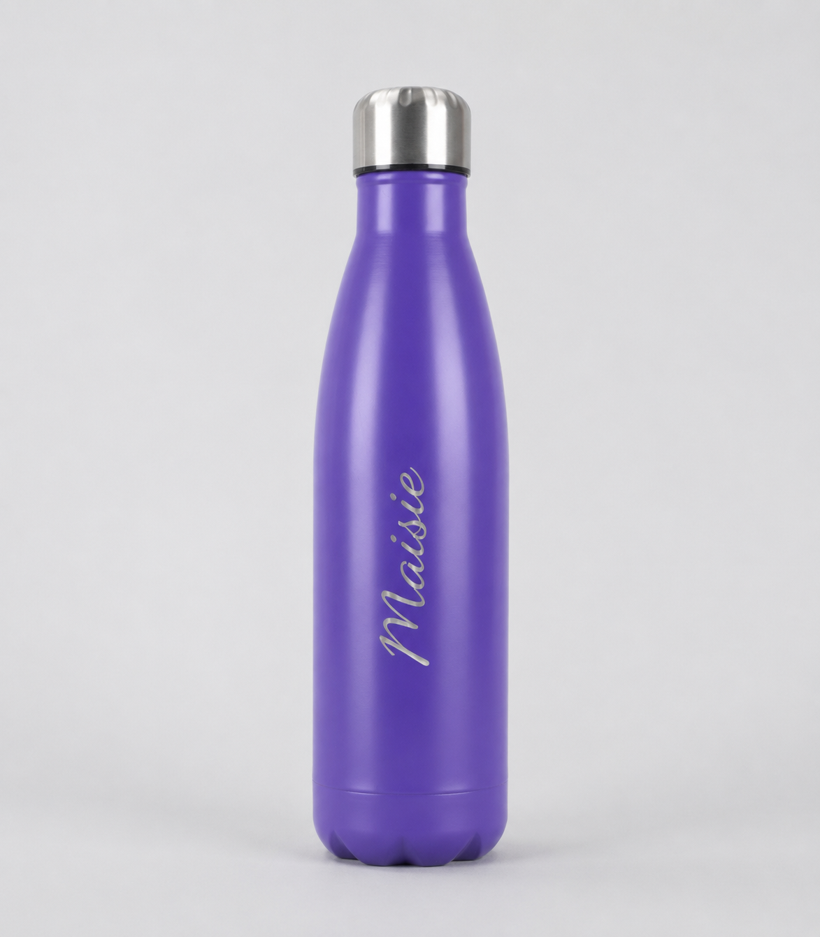 Personalised Stainless Steel Cola Shape Water Bottle - 500ml - Purple