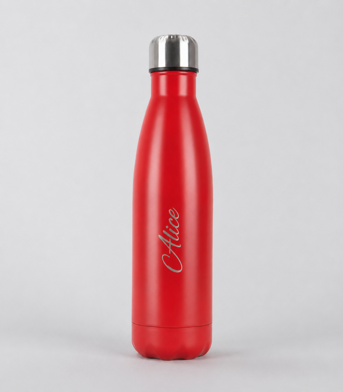 Personalised Stainless Steel Cola Shape Water Bottle - 500ml - Red