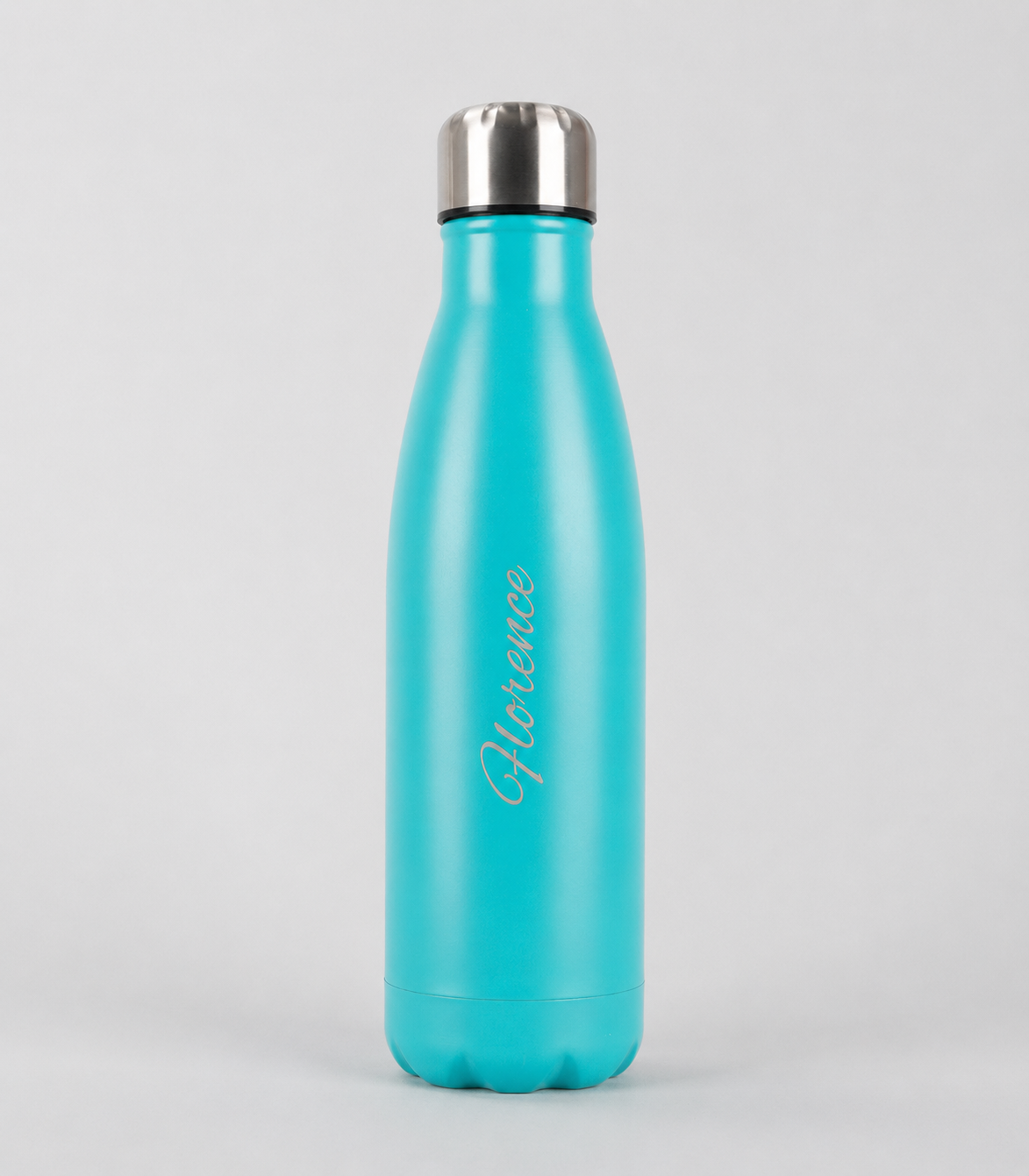 Personalised Stainless Steel Cola Shape Water Bottle - 500ml - Turqouise