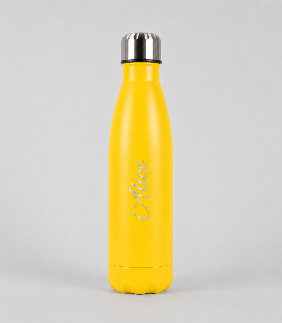 Personalised Stainless Steel Cola Shape Water Bottle - 500ml - Yellow