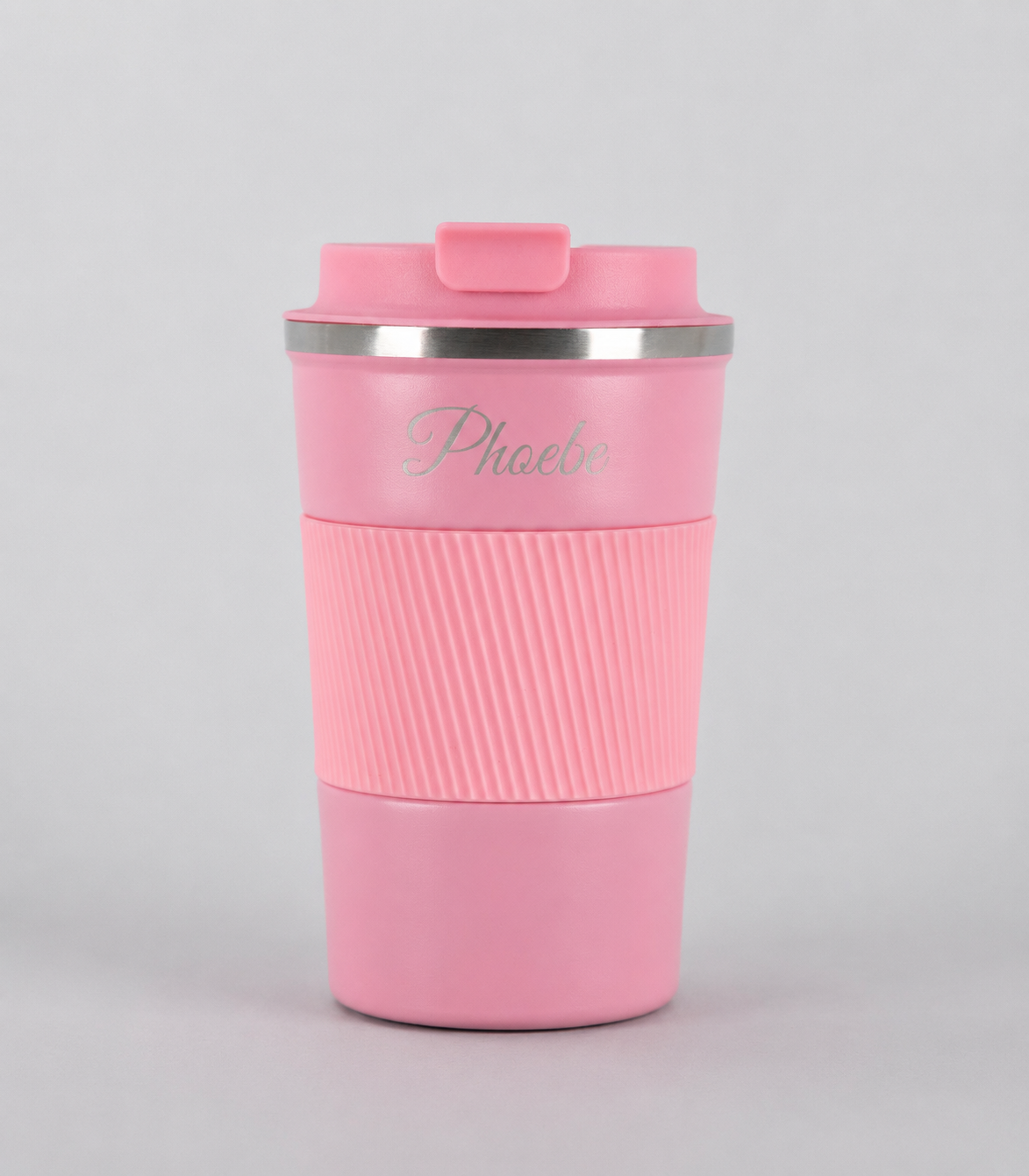 Personalised Stainless Steel Coffee Cup – 380ml & 510ml | Double-Walled Travel Mug with Leakproof Lid