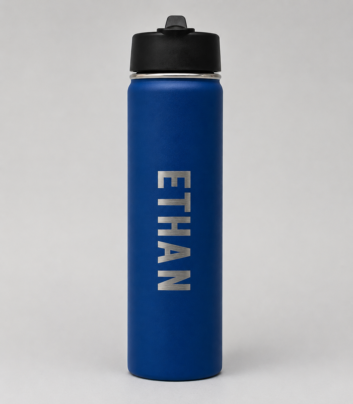 Navy Hydra Straw — Personalised Stainless Steel Flip Straw Bottle (18oz / 22oz / 32oz)