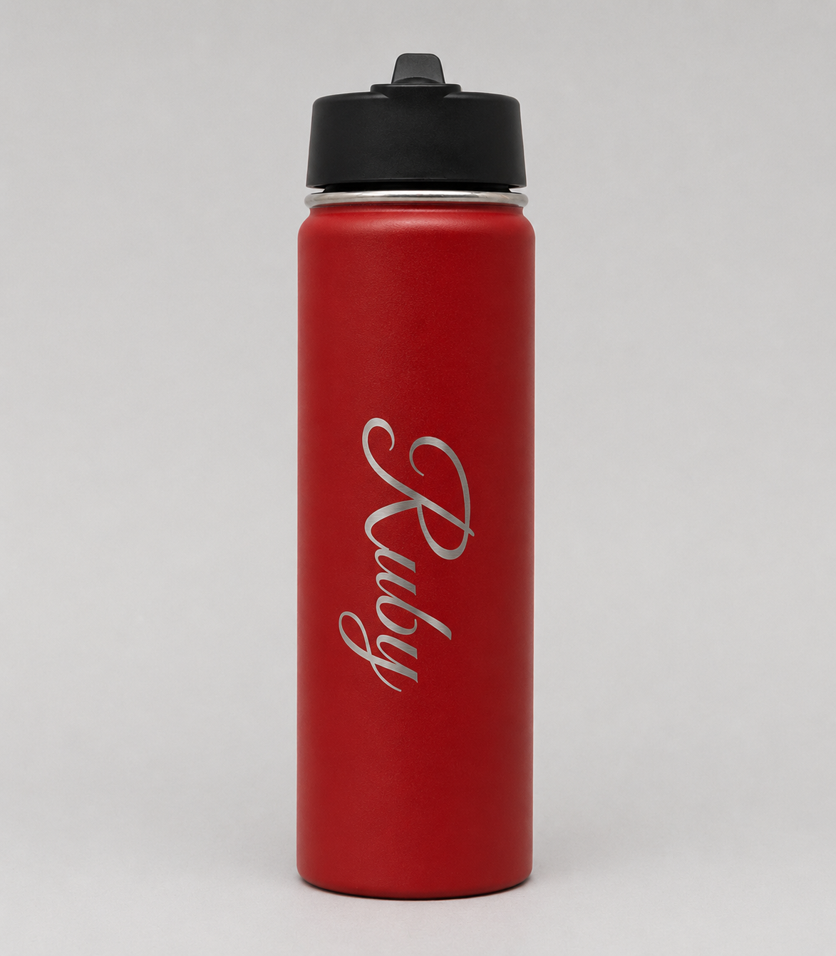 Red Hydra Straw — Personalised Stainless Steel Flip Straw Bottle (18oz / 22oz / 32oz)