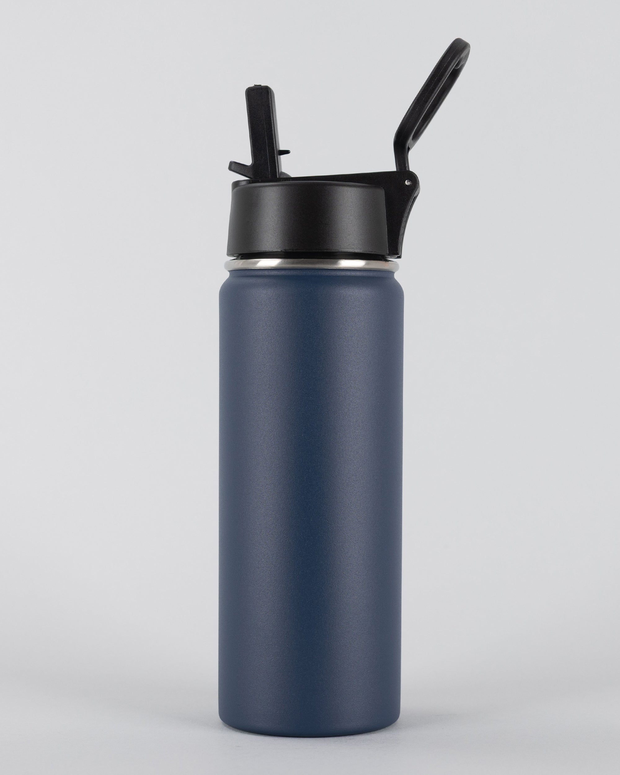Navy Hydra Straw — Personalised Stainless Steel Flip Straw Bottle (18oz / 22oz / 32oz)