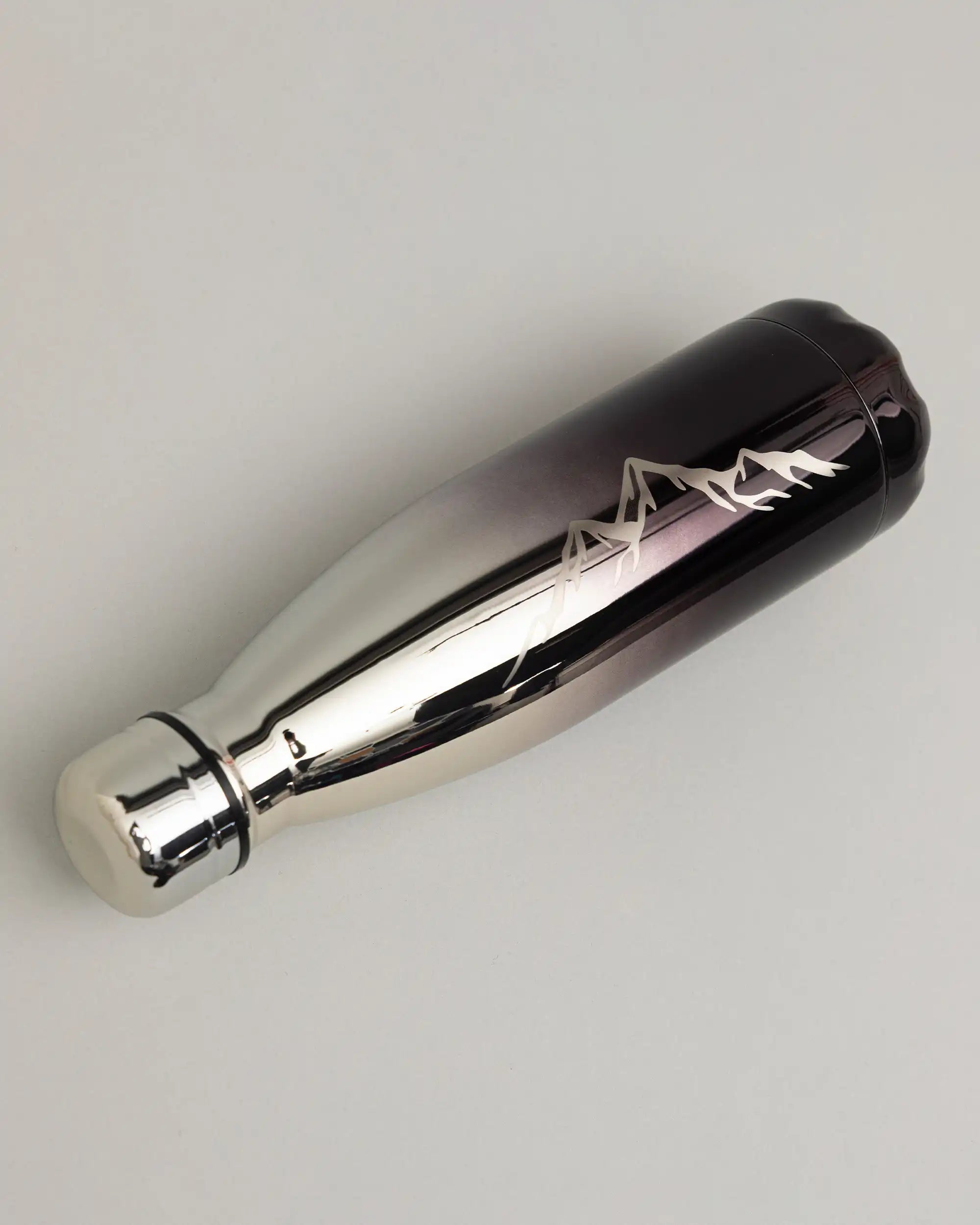 Chrome Black Personalised Stainless Steel Water Bottle - 500ml  | Double-Walled Insulated Flask | Keeps Drinks Hot or Cold for Hours | Willys Bottles