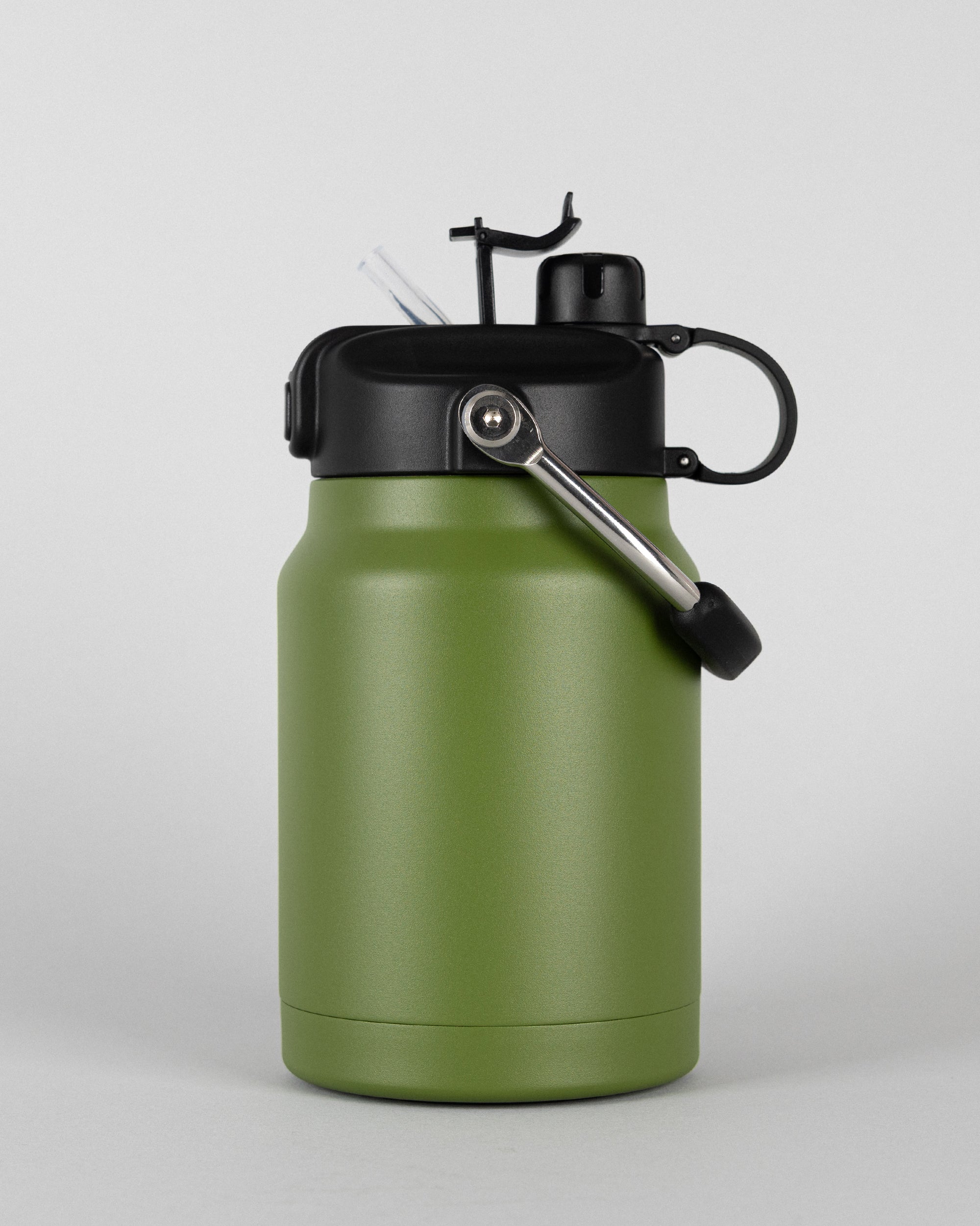 Versai 1.1L/2.2L Forest Green Stainless Steel Straw Spout Water Bottle