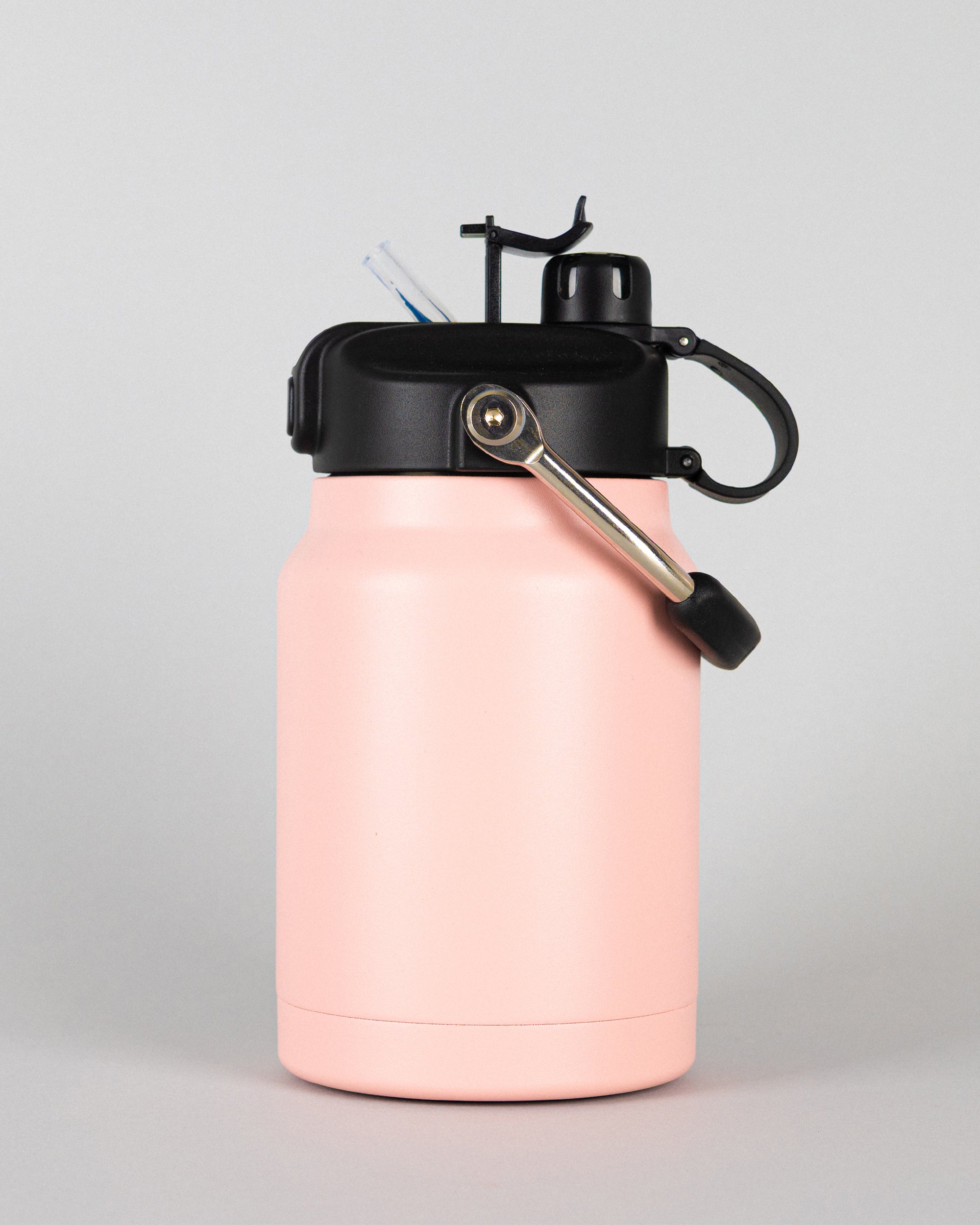 Versai 1.1L Pink Stainless Steel Straw Spout Water Bottle