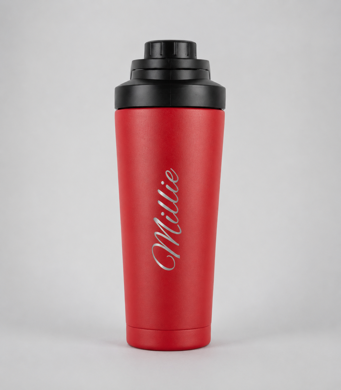 Red Personalised Stainless Steel Protein Shaker Bottle (750ml)