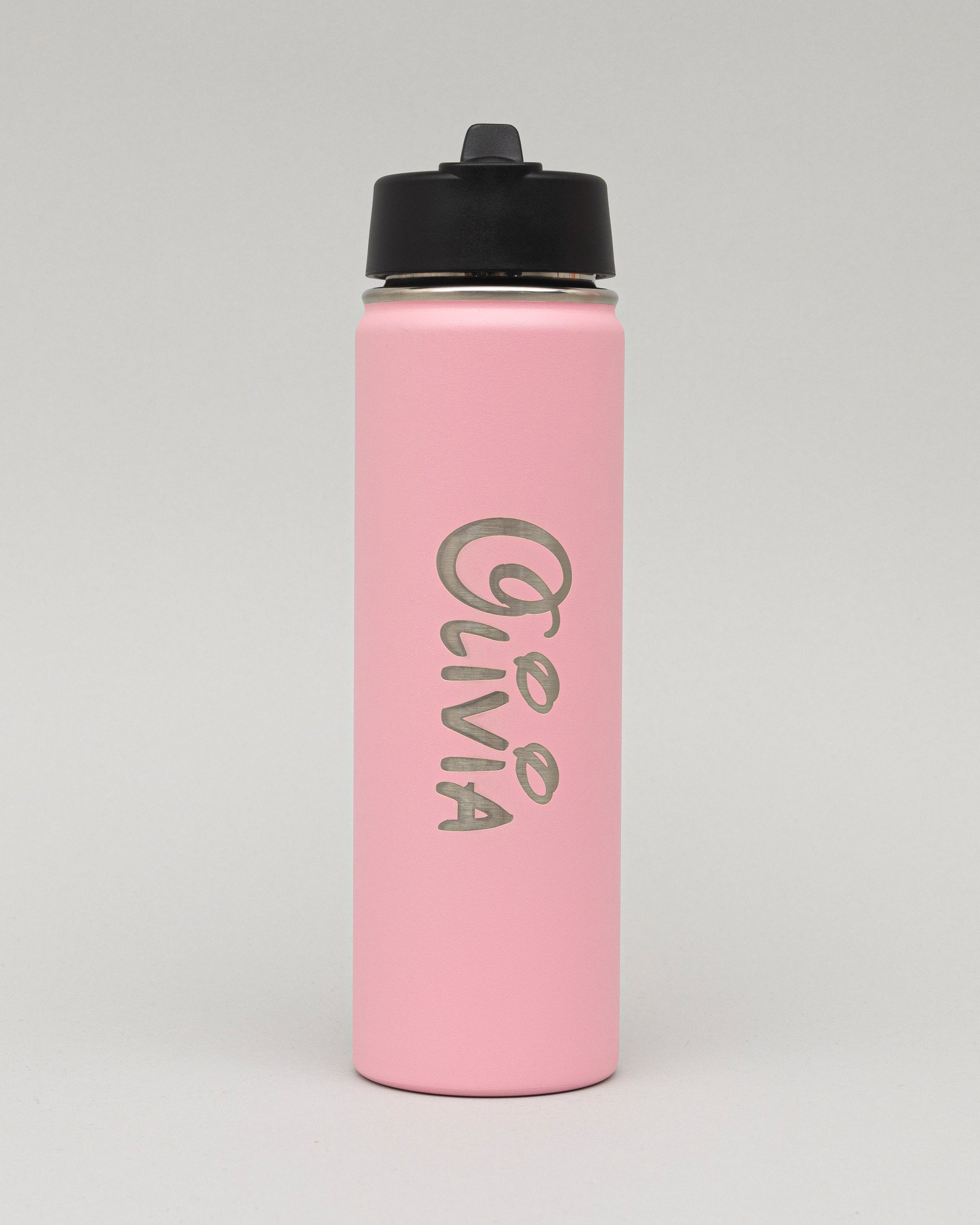 Pink Hydra Straw — Personalised Stainless Steel Flip Straw Bottle (18oz / 22oz / 32oz)