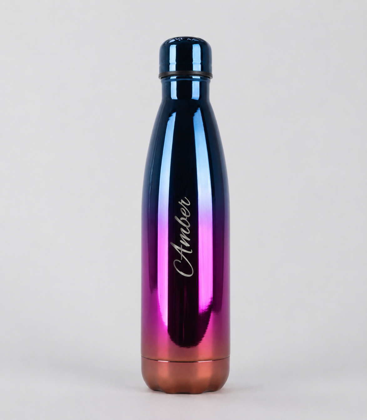Blue Pink UV Painted Personalised Stainless Steel Water Bottle - 500ml & 750ml | Double-Walled Insulated Flask | Keeps Drinks Hot or Cold for Hours | Willys Bottles