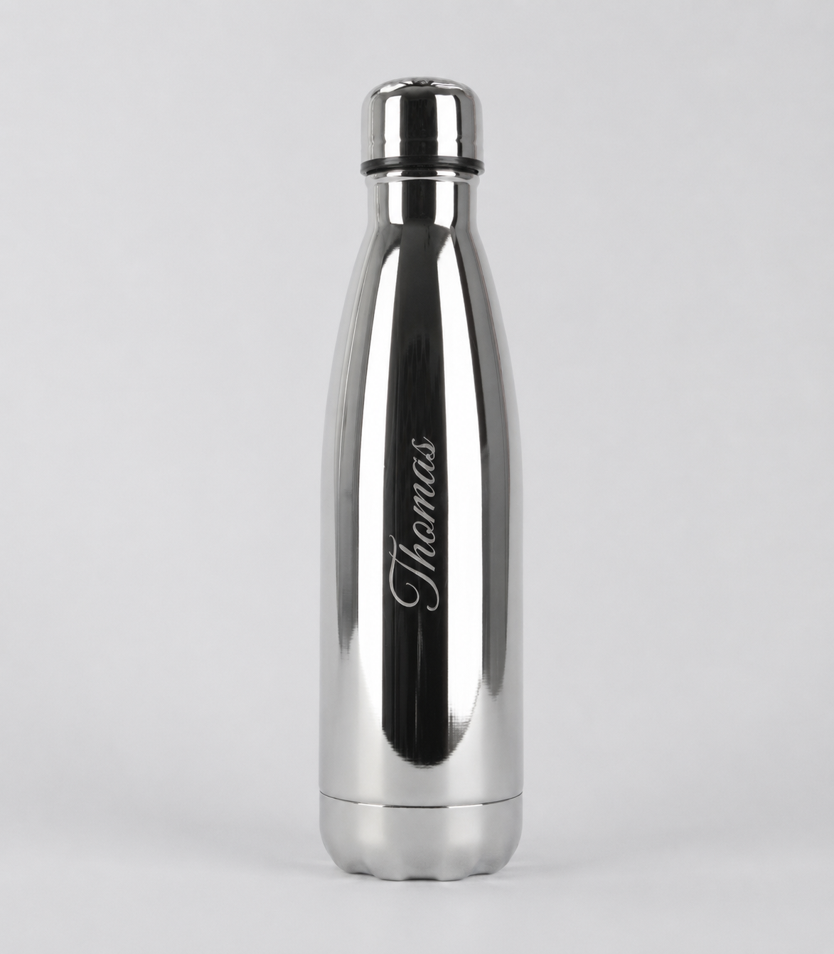 Chrome Personalised Stainless Steel Water Bottle – 500ml & 750ml | Double-Walled Insulated Flask | Keeps Drinks Hot or Cold for Hours | Willys Bottles