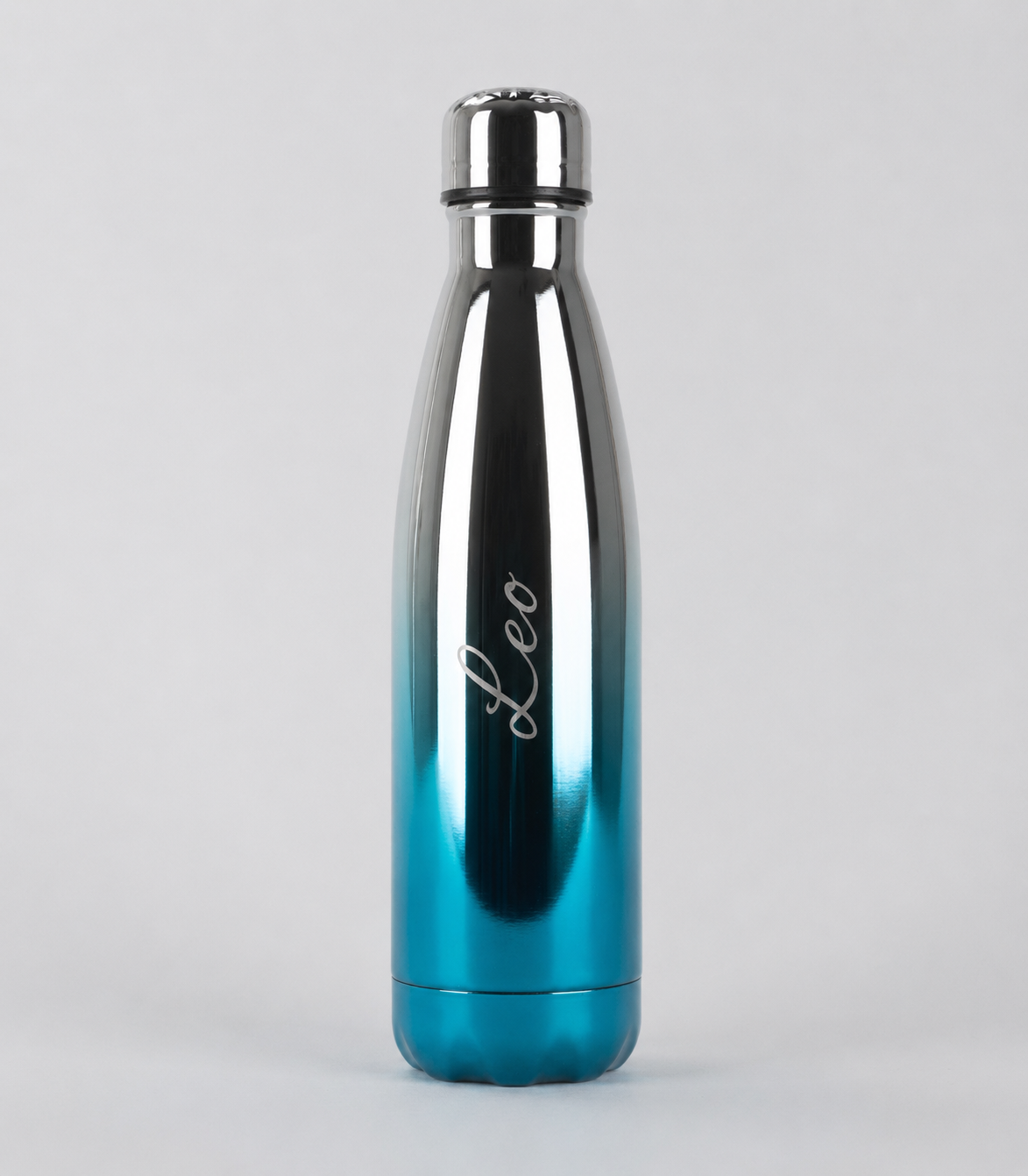 Chrome Blue Personalised Stainless Steel Water Bottle – 500ml & 750ml | Double-Walled Insulated Flask | Keeps Drinks Hot or Cold for Hours | Willys Bottles