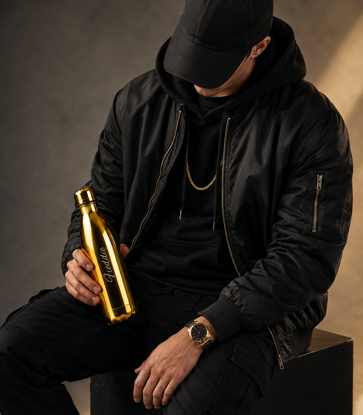 Gold Personalised Stainless Steel Water Bottle – 500ml & 750ml | Double-Walled Insulated Flask | Keeps Drinks Hot or Cold for Hours | Willys Bottles