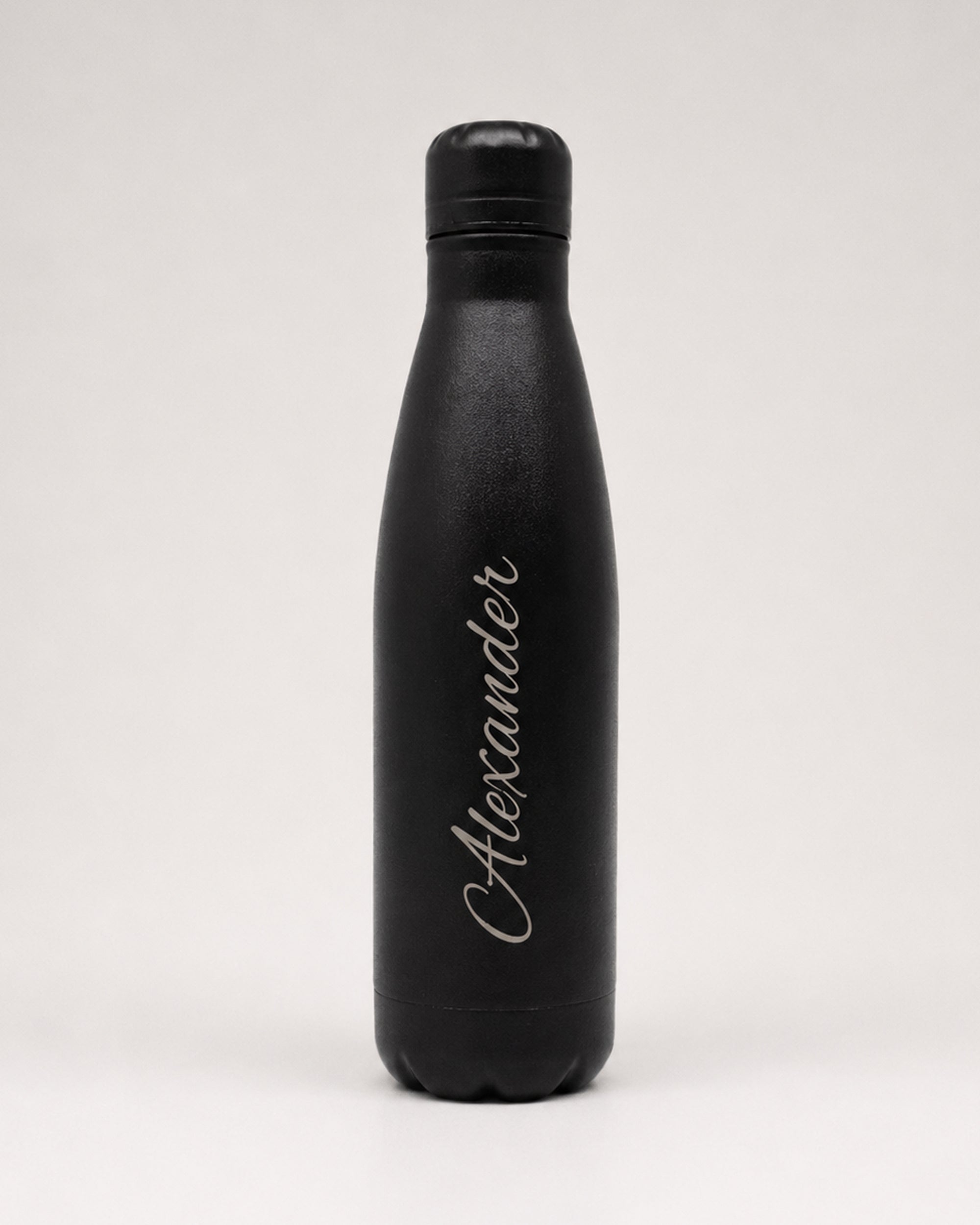 Black Personalised Stainless Steel Water Bottle – 500ml | Versai