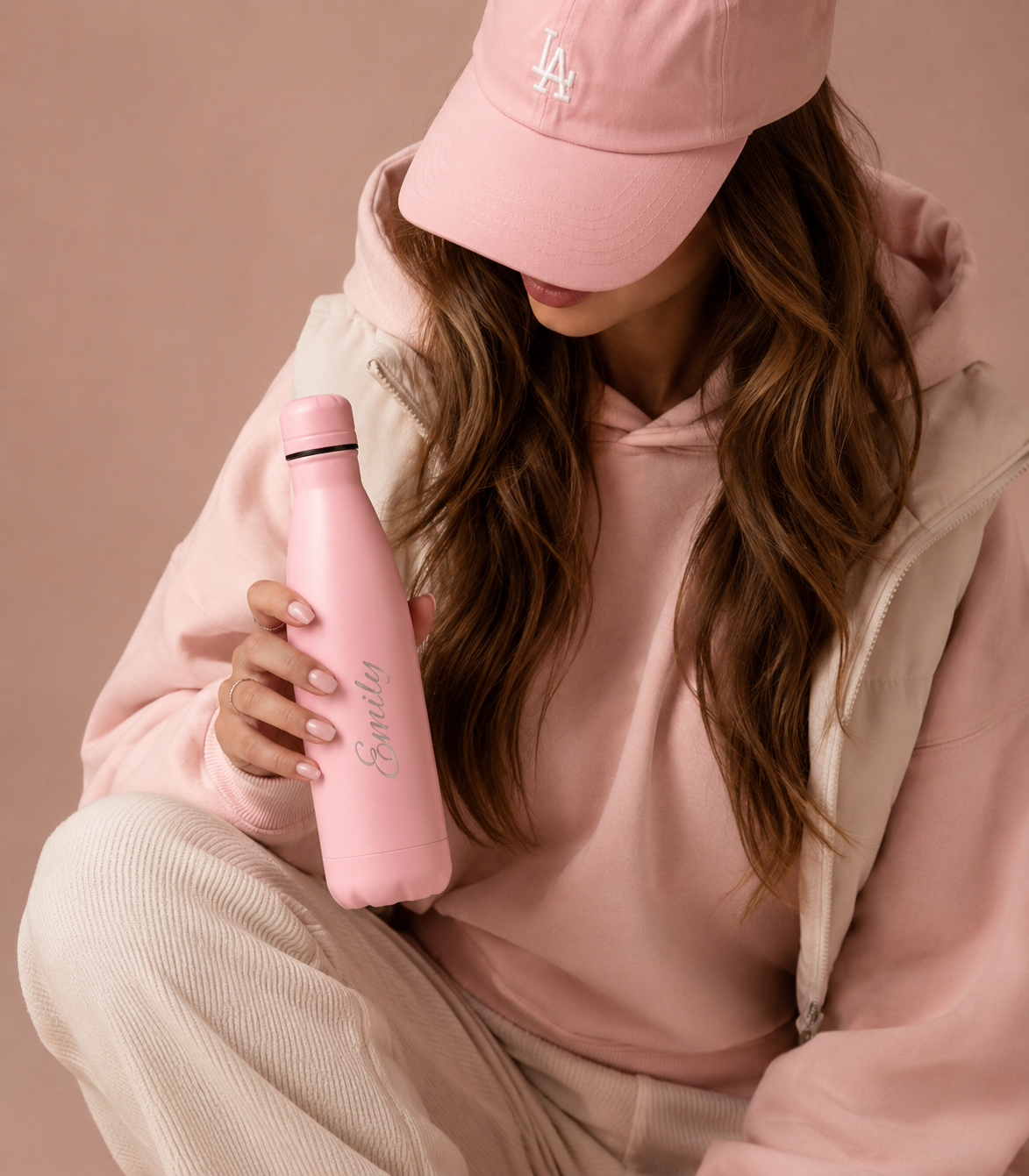 Pink Personalised Stainless Steel Water Bottle – 500ml | Versai