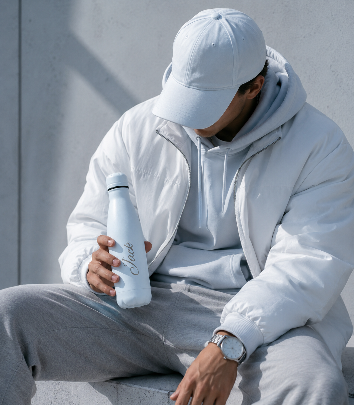 Sky Blue Personalised Stainless Steel Water Bottle – 500ml | Versai