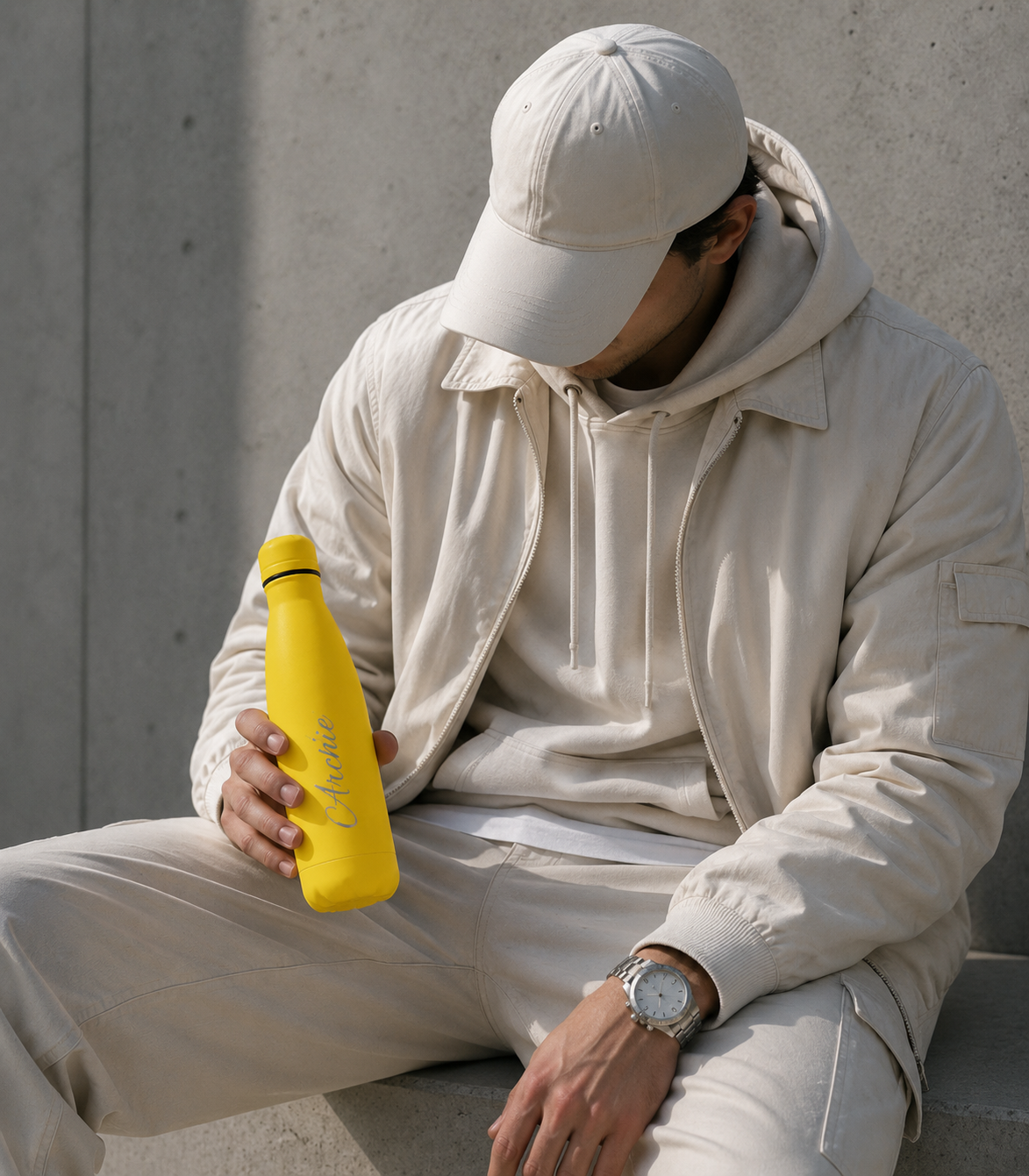 Yellow Personalised Stainless Steel Water Bottle – 500ml | Versai